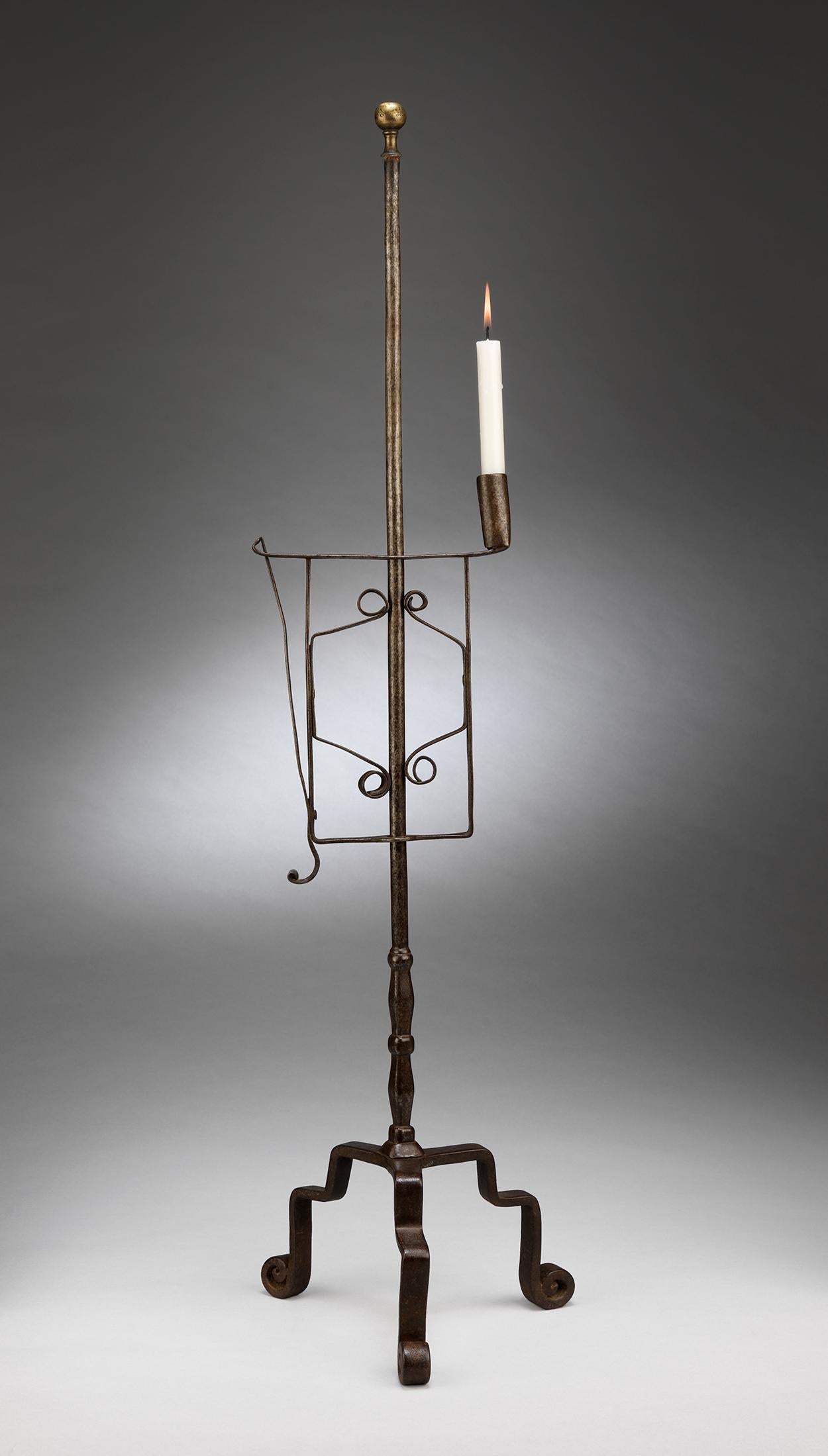 An Exceptional Scroll Decorated Adjustable Lighting Device