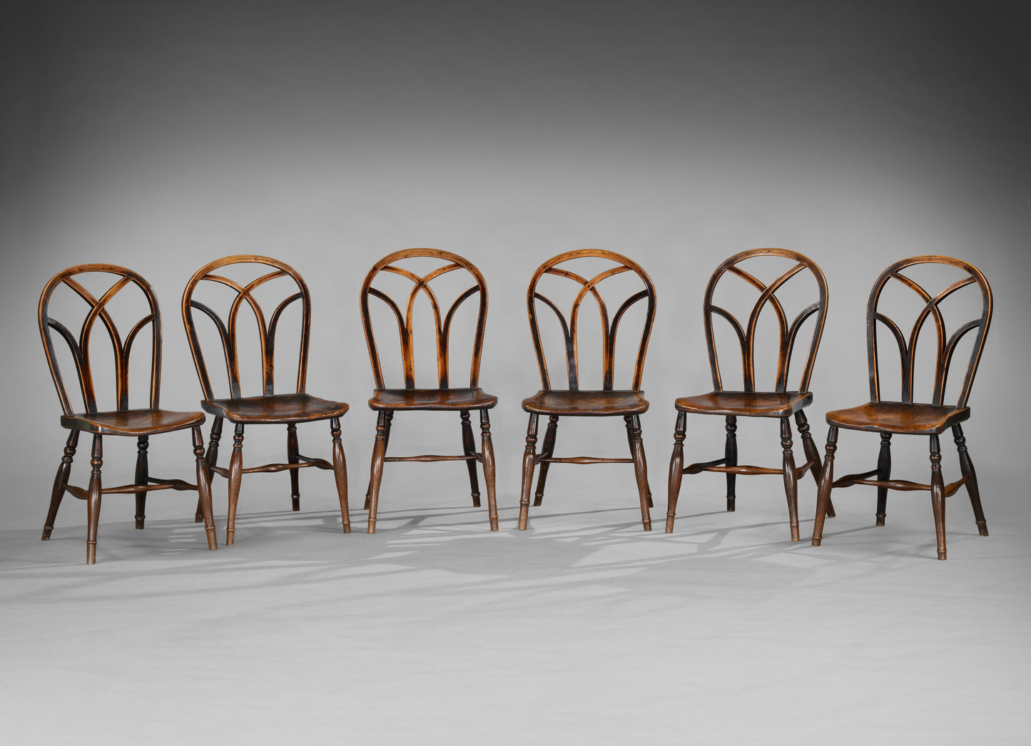 A Distinctive Matched Set of Bentwood Windsor Chairs