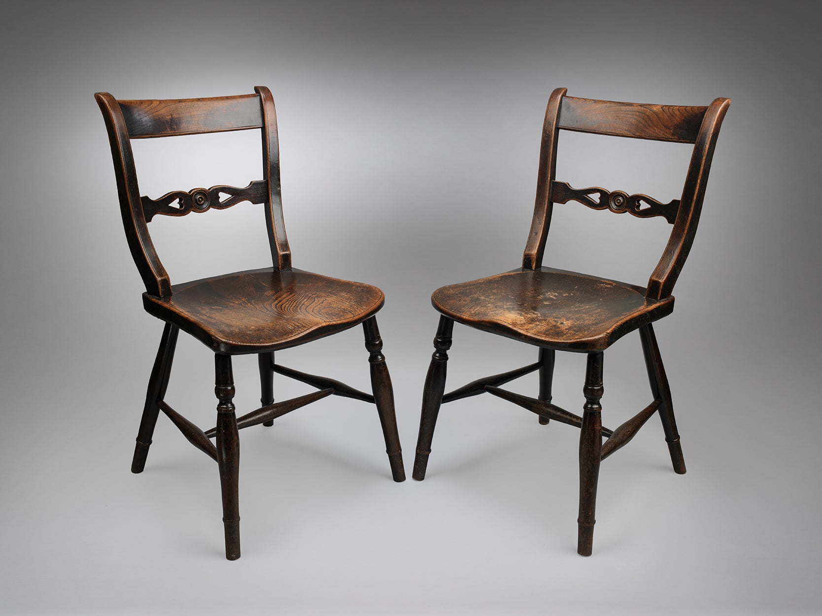 Unusual Pair of Bar Back “Oxford” Windsor Chairs