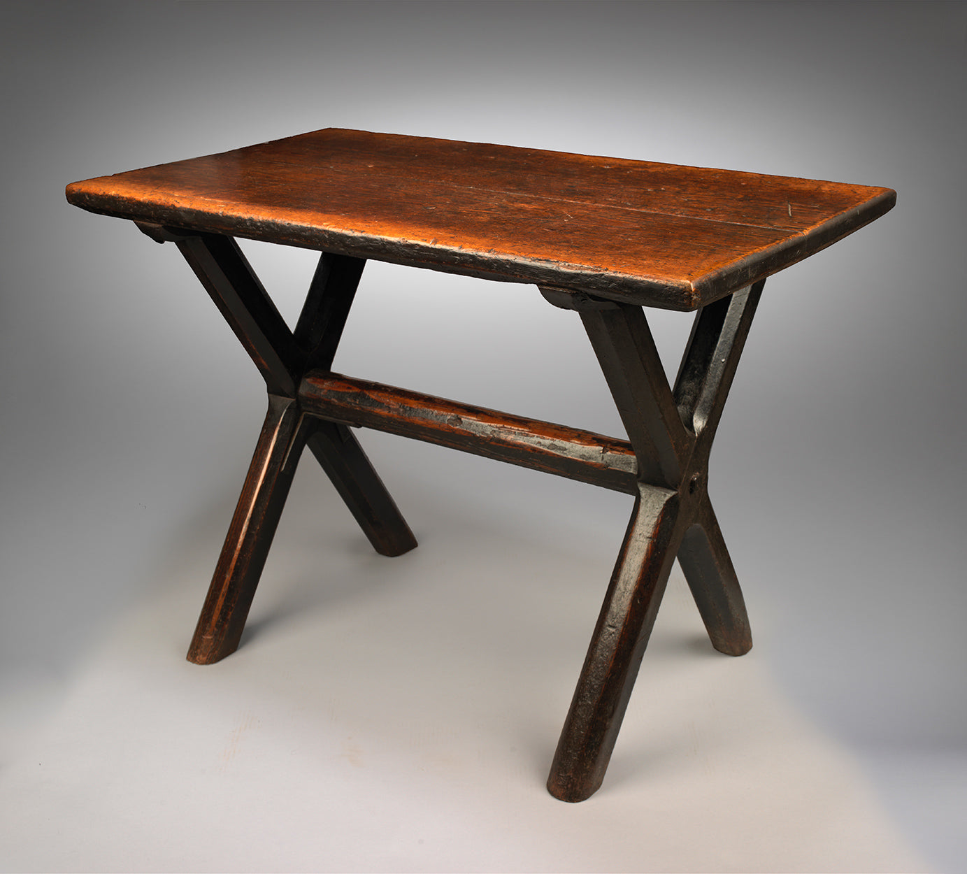 Robust and Graphic Georgian X Framed Tavern Table