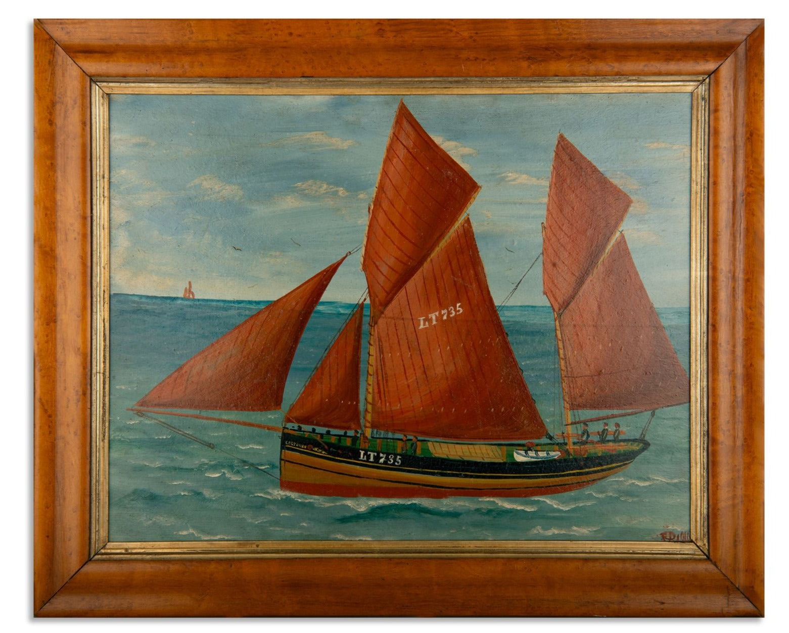 A Naive Pierhead Painting of Fishing Boat "Gertrude"