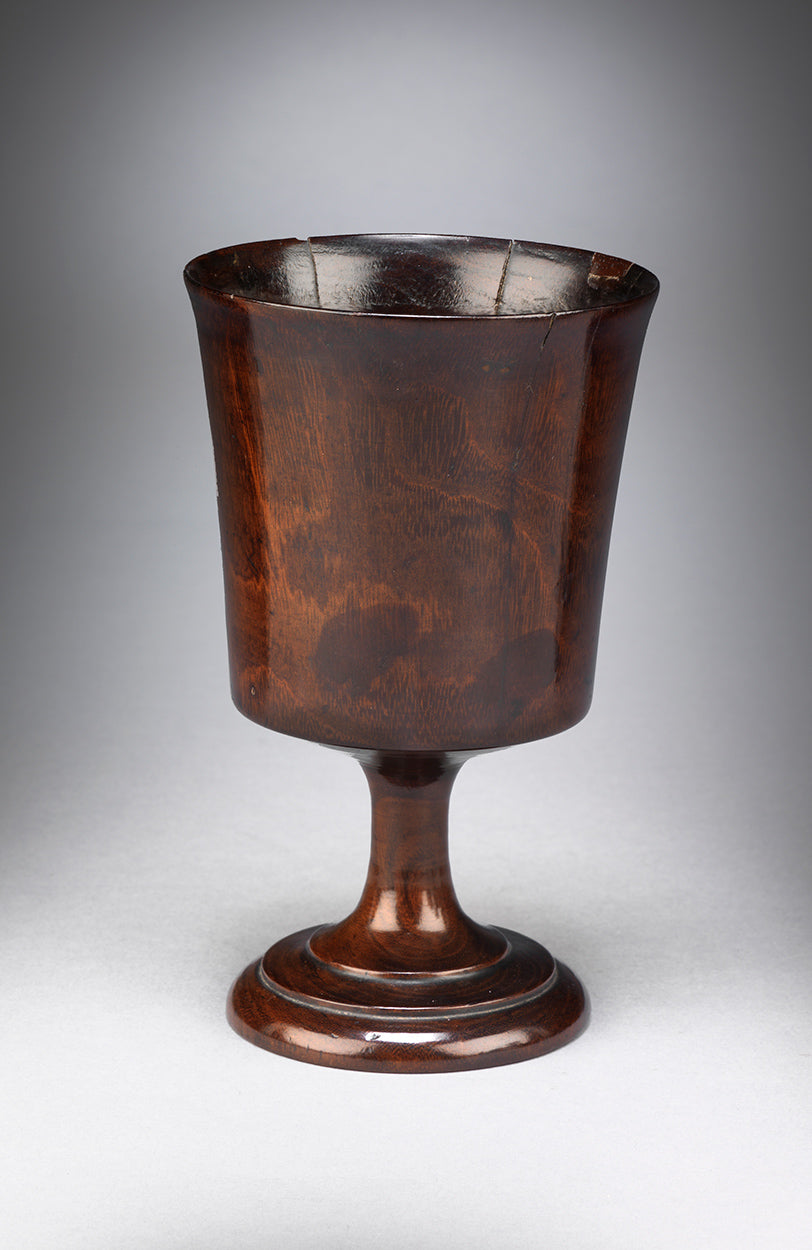 Stemmed Pewter Tulip Goblet - Georgian Style Medieval Wine Glass, Handmade In England, 16cm Height, Lead-Free