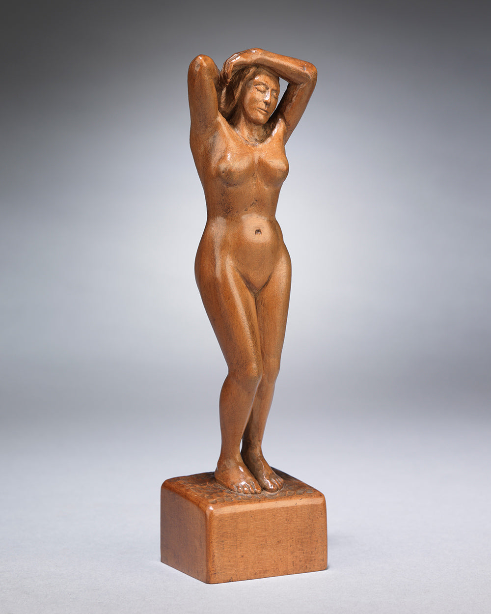 Naive Sculpture of a Standing Female Nude