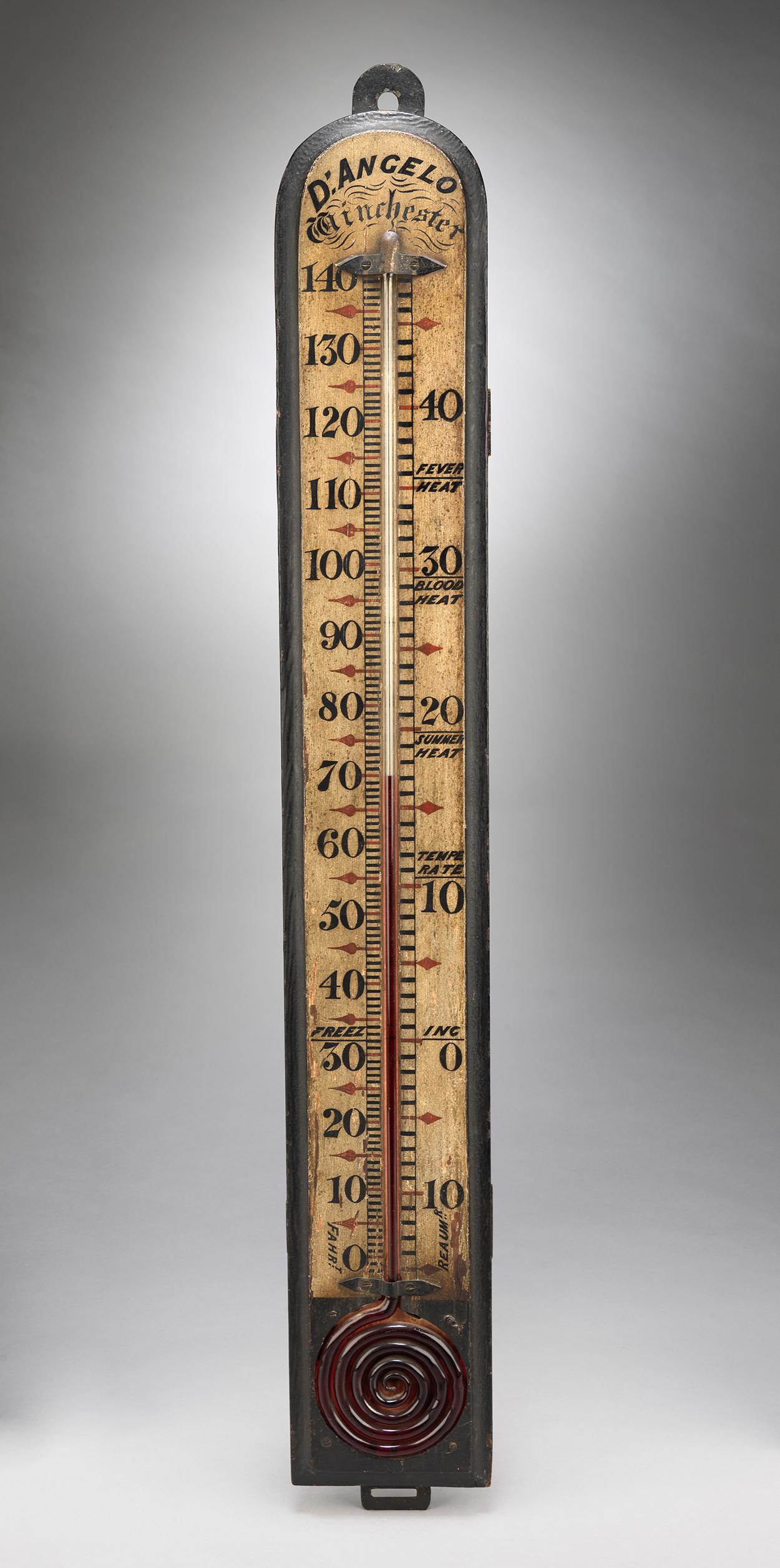 A Rare Folk Art Wall Mounted Thermometer