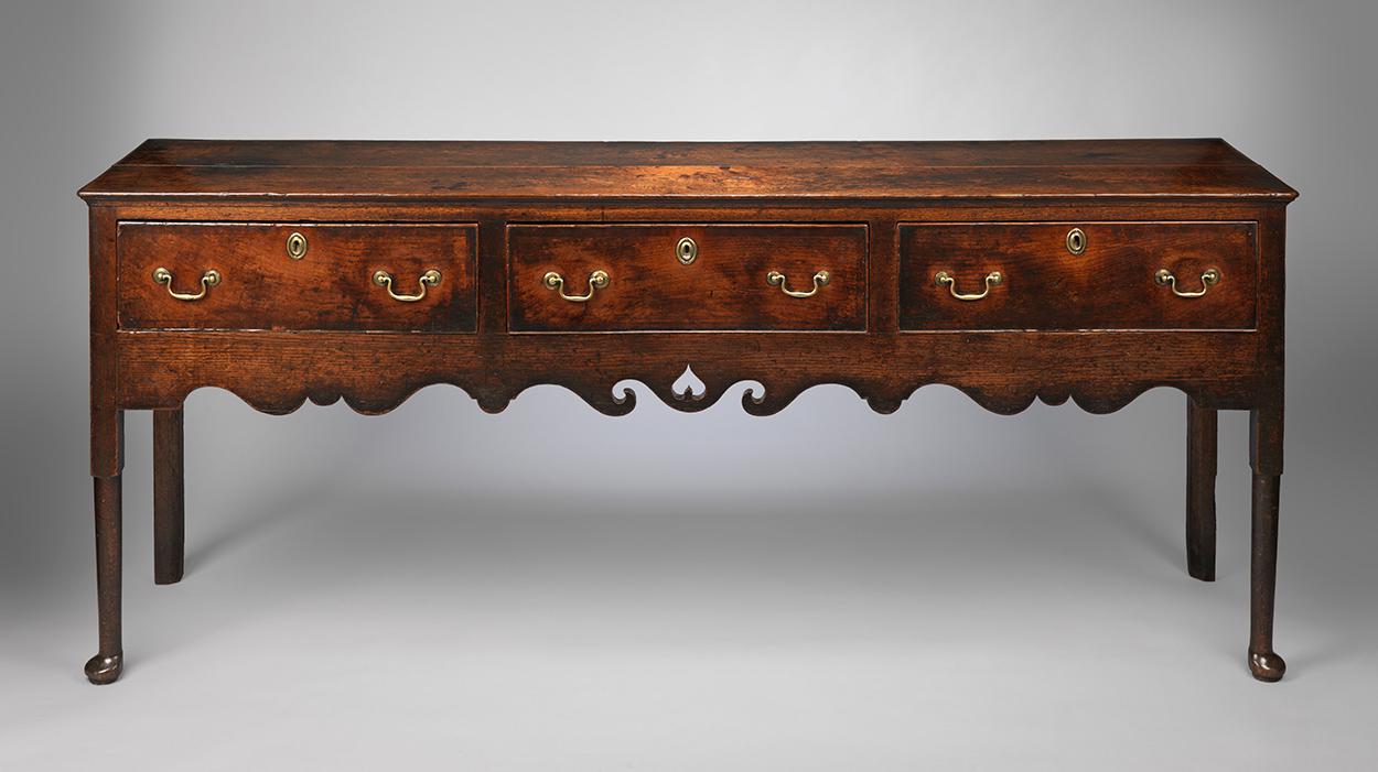 Notable Georgian Vernacular Three Drawer Serving Dresser