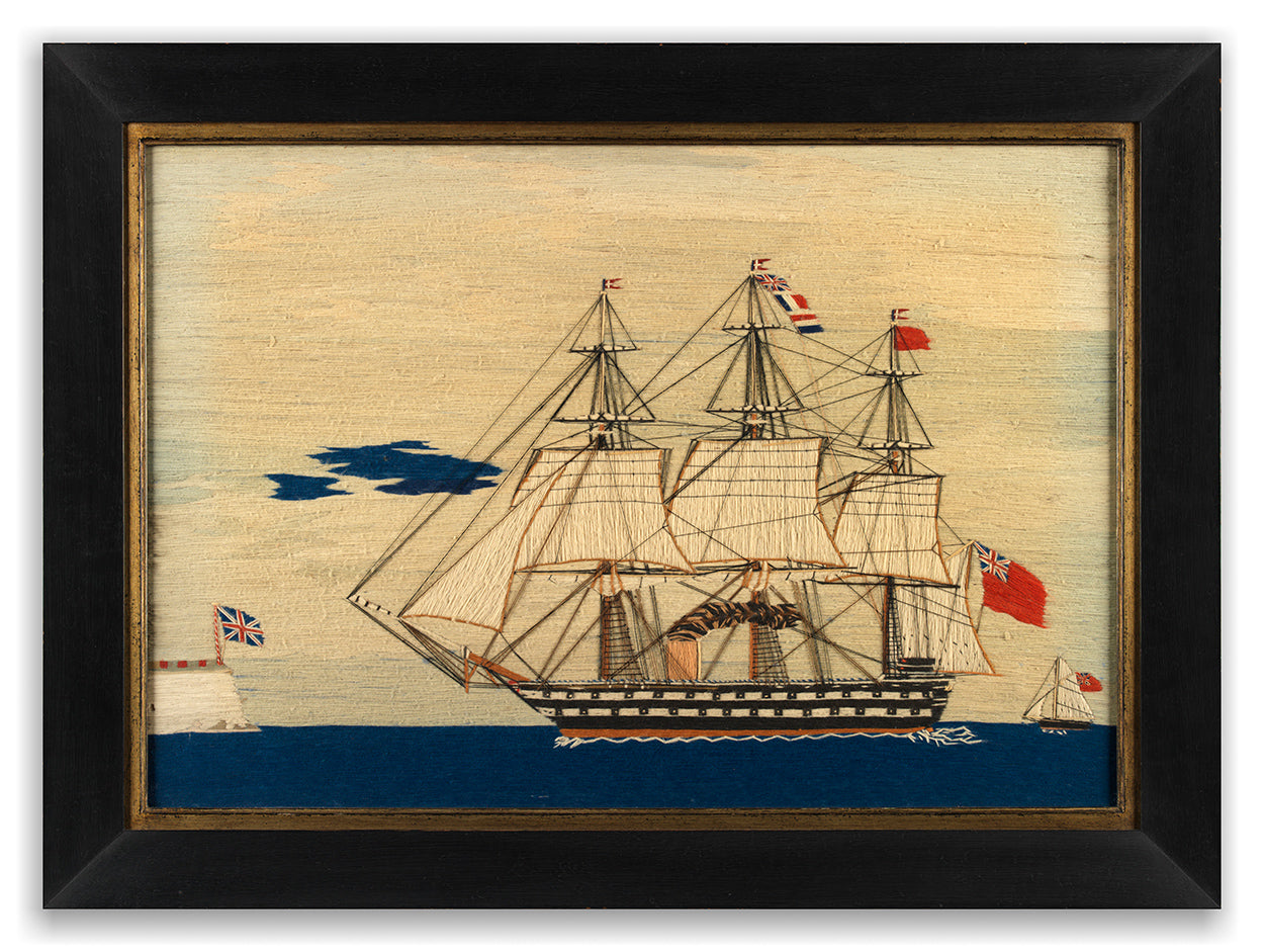 A Naive Sailor's Woolwork Ship Portrait