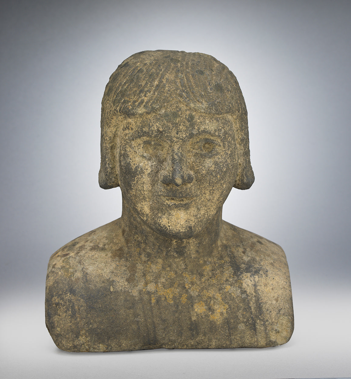 Unusual Primitive Stone Portrait Bust