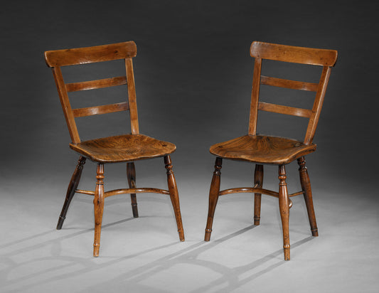 Fine and Unusual Pair of Bar Back Windsor Side Chairs