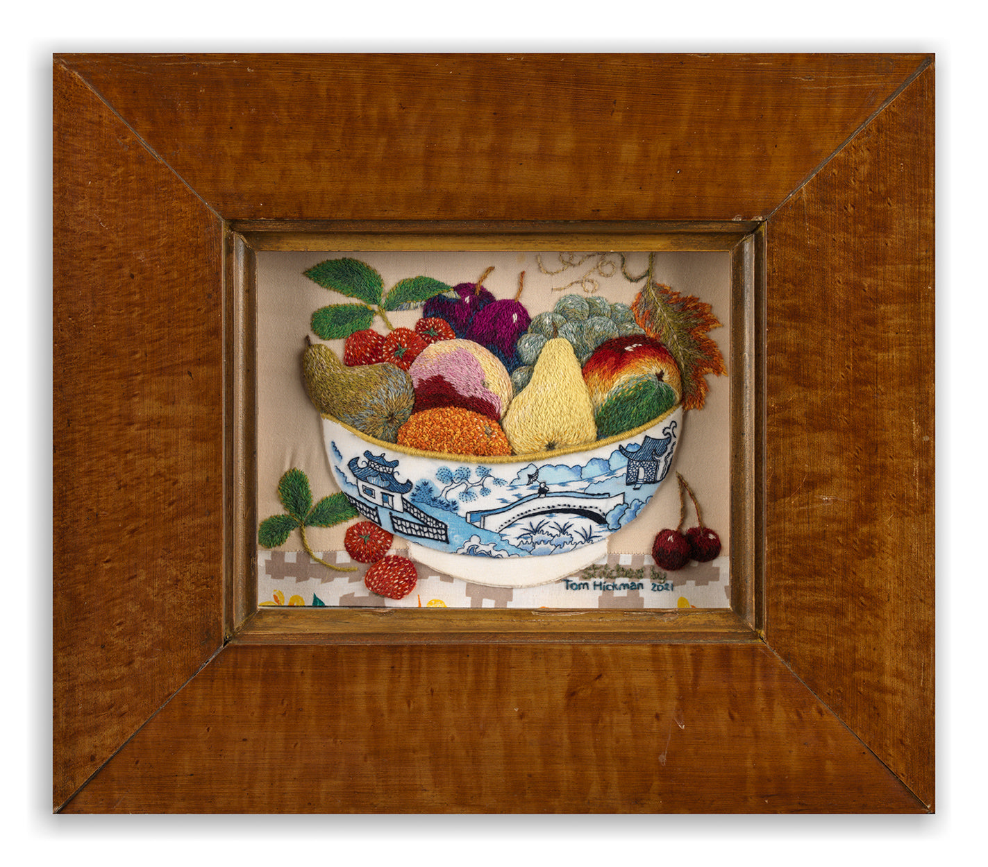 Fruit in Blue and White Bowl