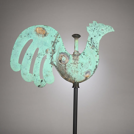 Striking Primitive Swell Bodied Cockerel Weathervane