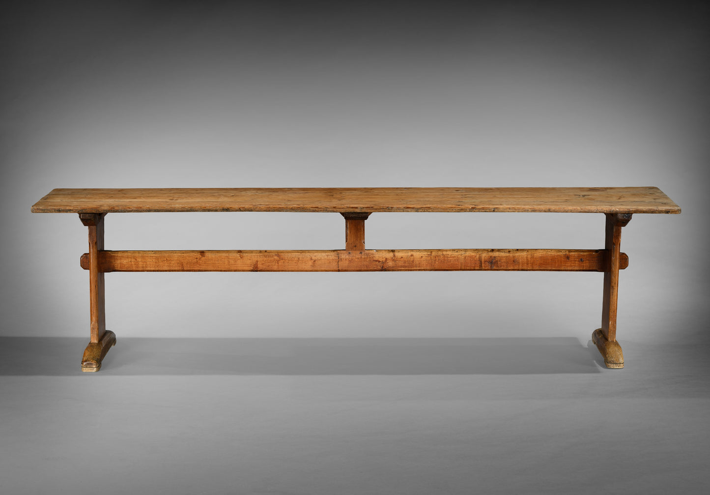 Elegant Gustavian Style Trestle Based Console or Serving Table