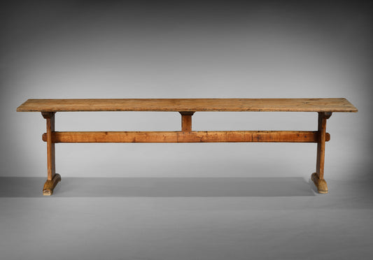 Elegant Gustavian Style Trestle Based Console or Serving Table