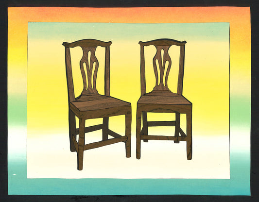 “A Rare Pair of “Country Chippendale” Side Chairs”