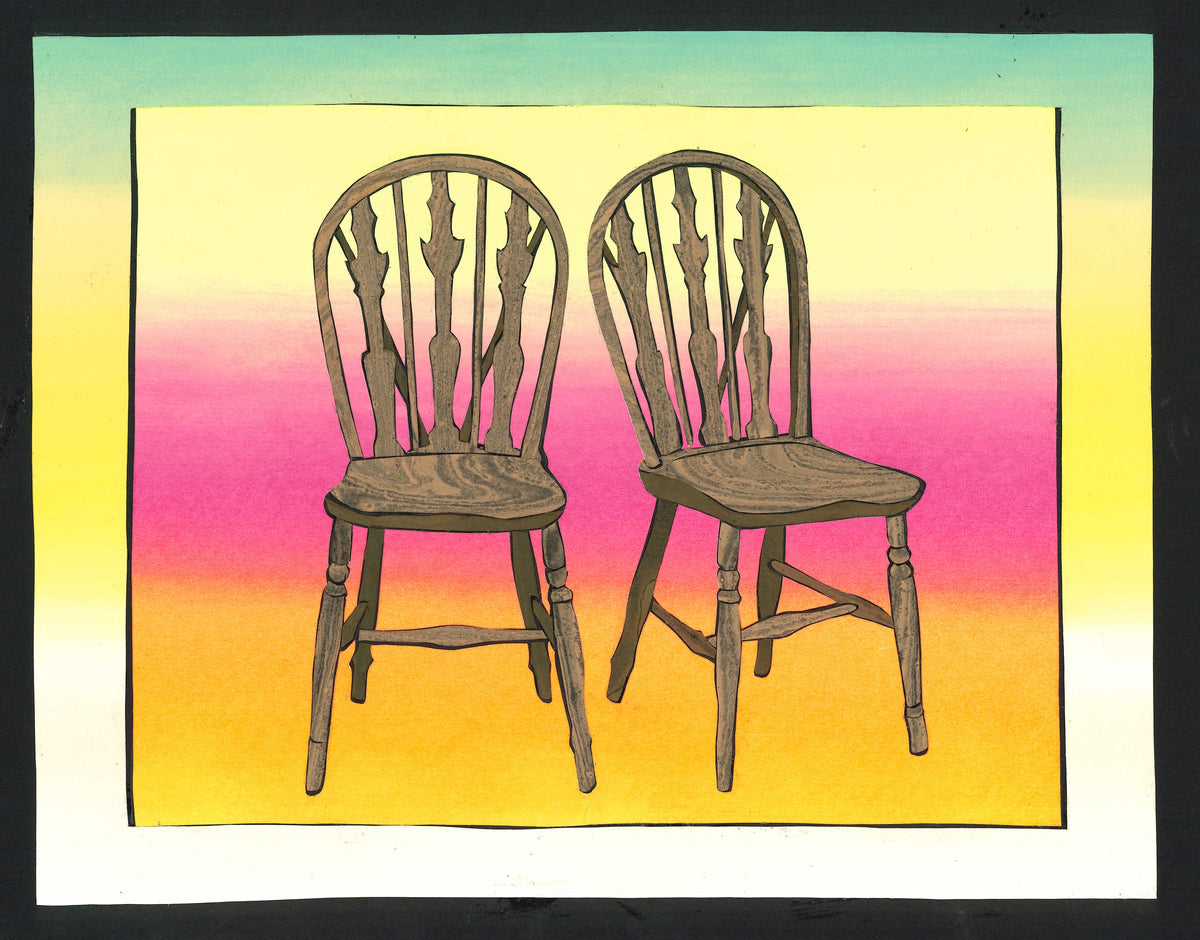 “An Unusual Pair of Triple Splat Windsor Side Chairs”
