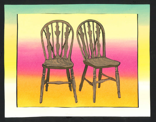 “An Unusual Pair of Triple Splat Windsor Side Chairs”