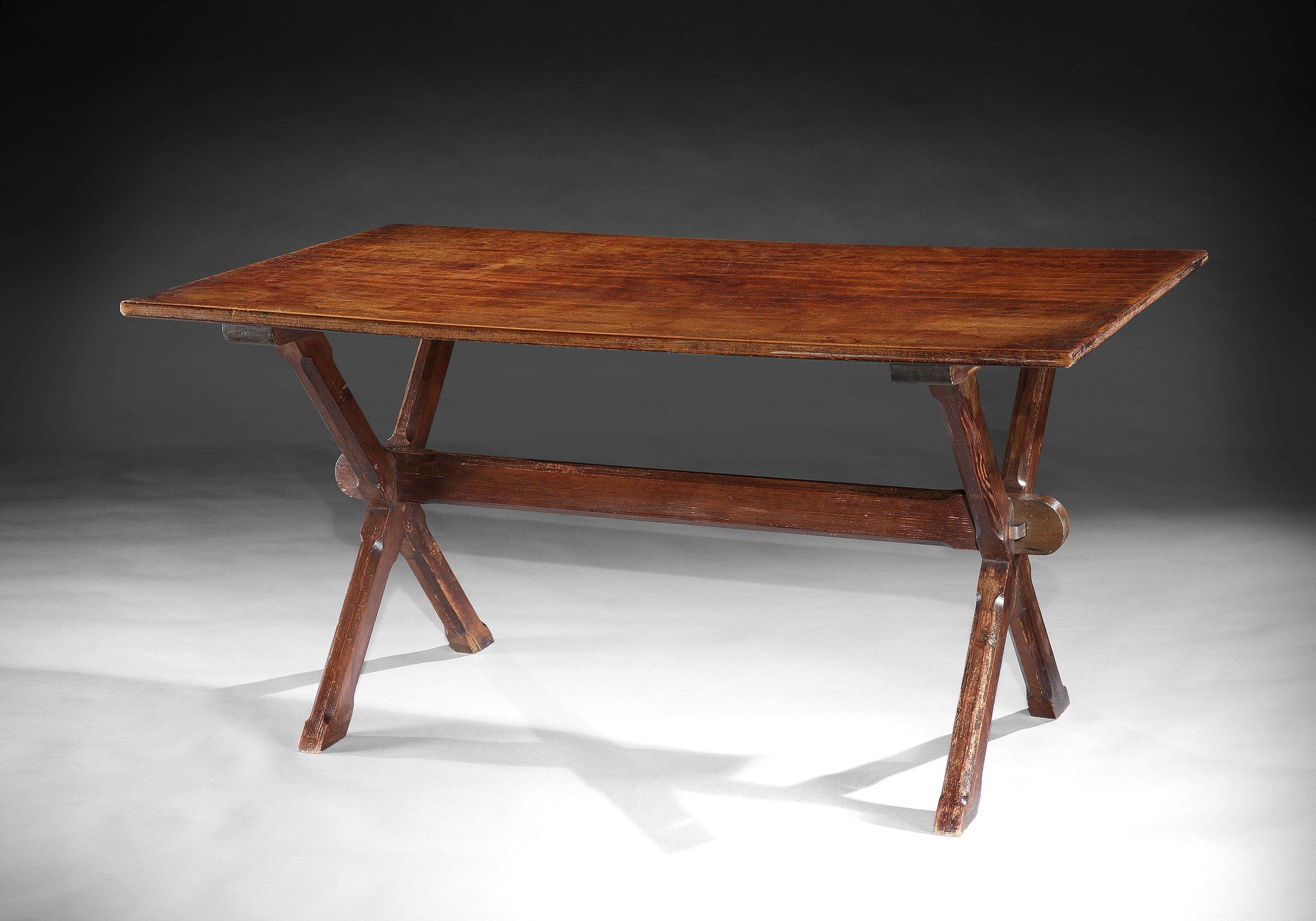 Generously Proportioned Traditional "X" Frame Tavern Table