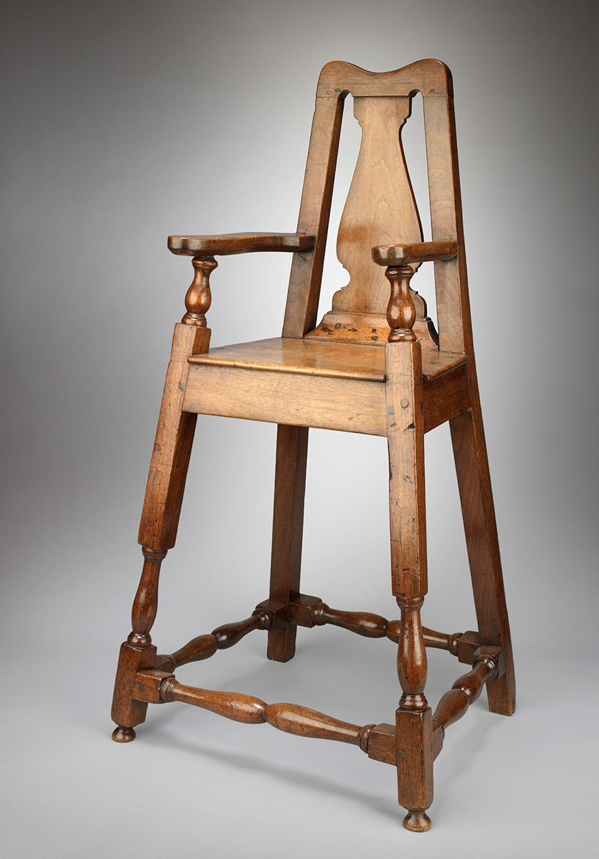 Rare Queen Anne Style Splat Back Child's High Chair