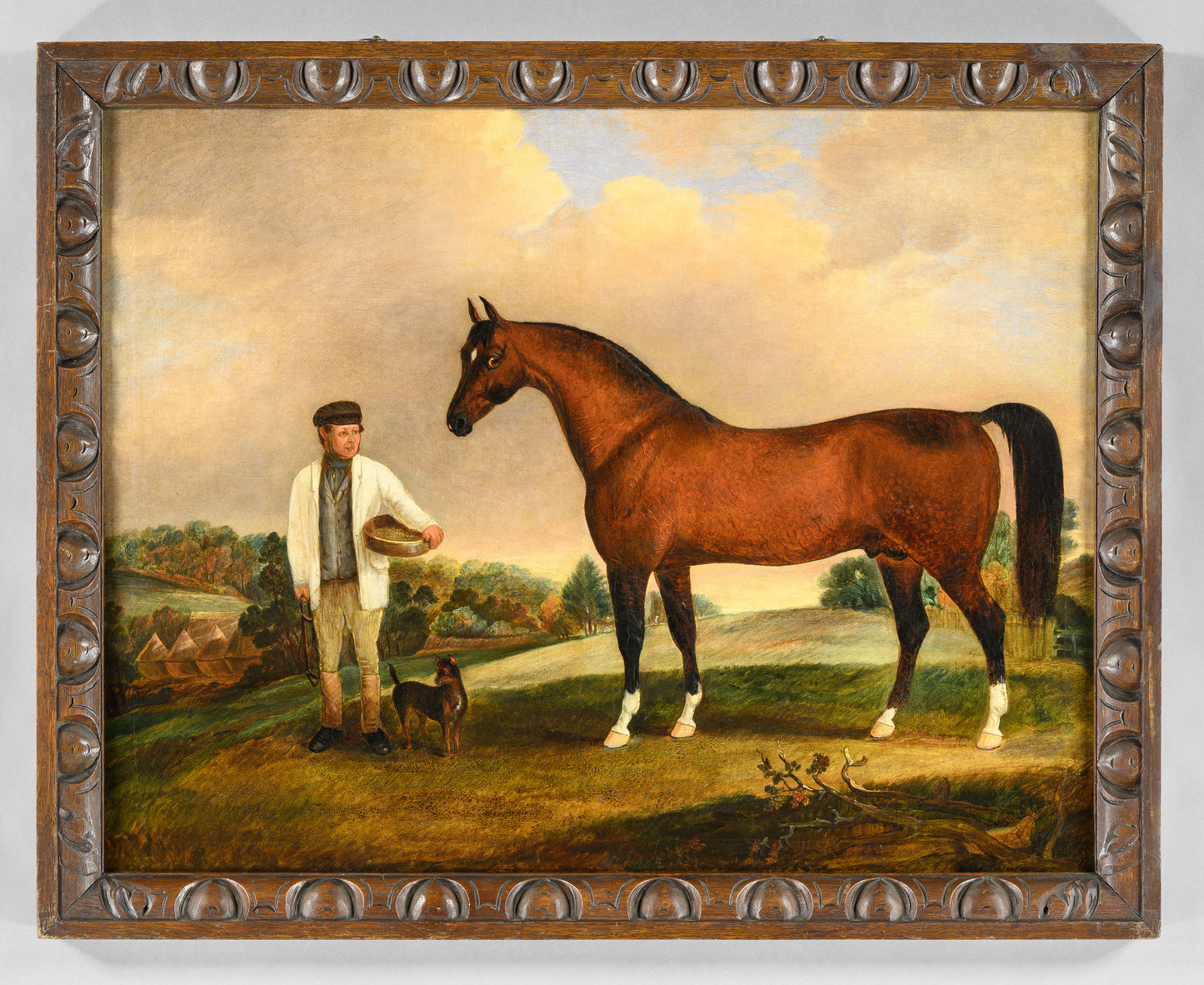 Unusual English Naïve School Equestrian Portrait
