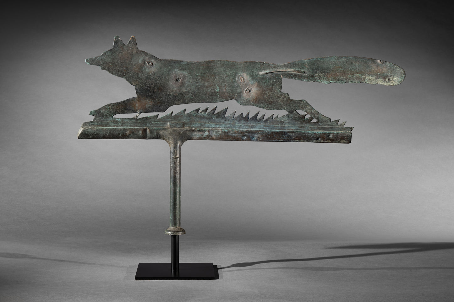 Engaging Silhouette Running Fox Weathervane