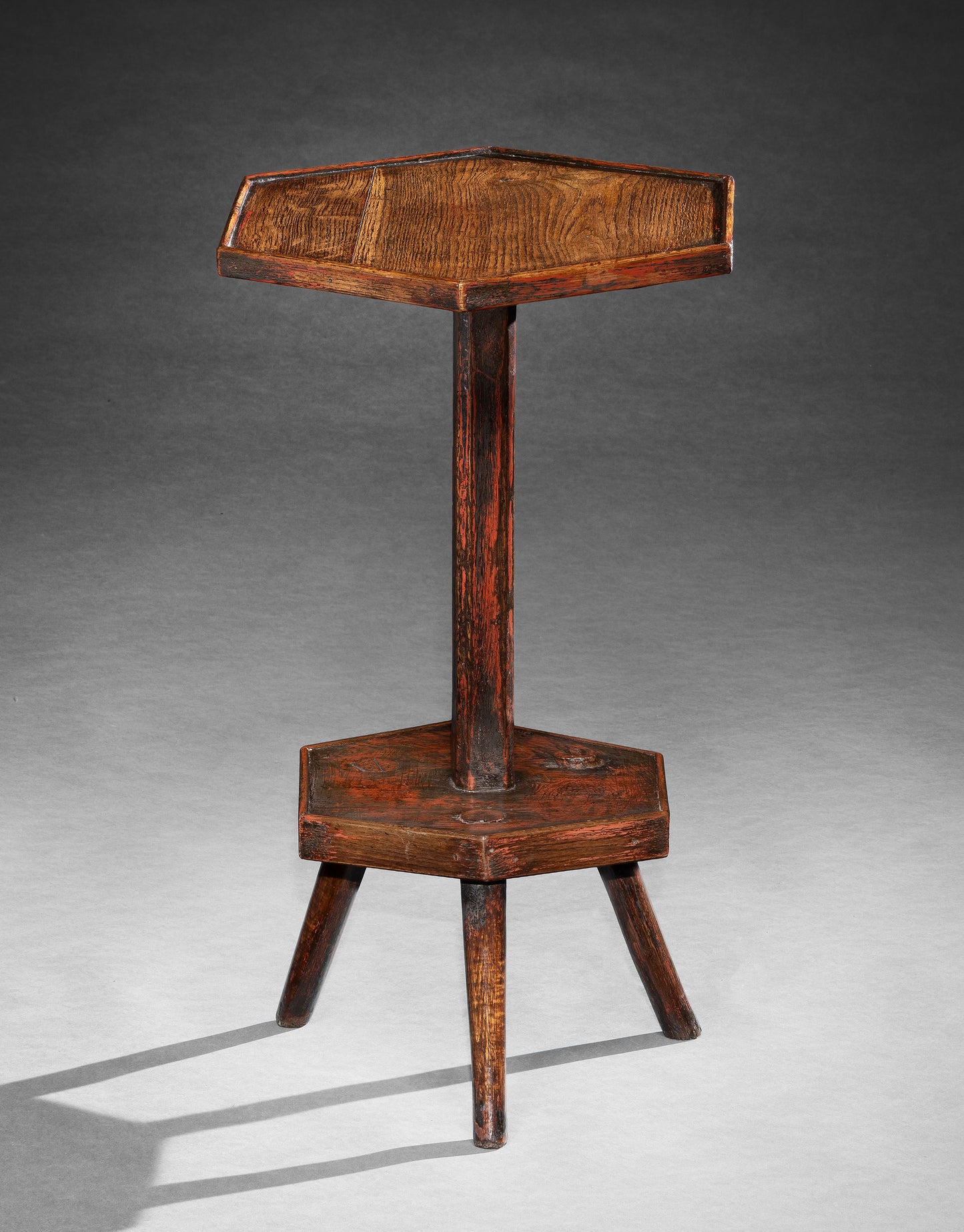 Unusual Cornish Vernacular Stool Based Candlestand