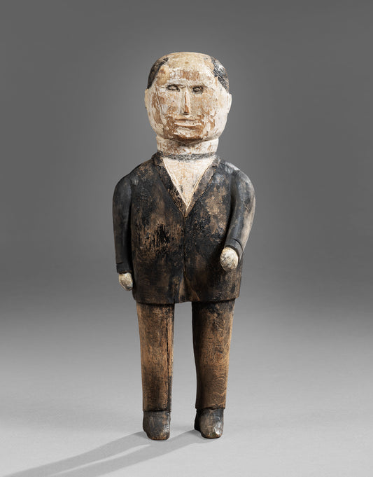 Engaging Folk Art Sculpture of a Standing Man