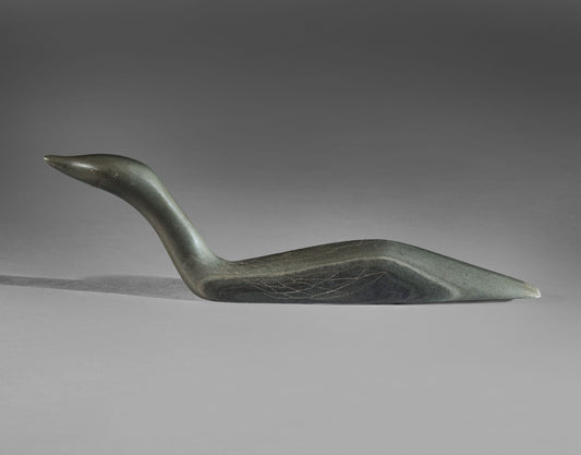 Delightful Small Sculpture of a Swimming Loon