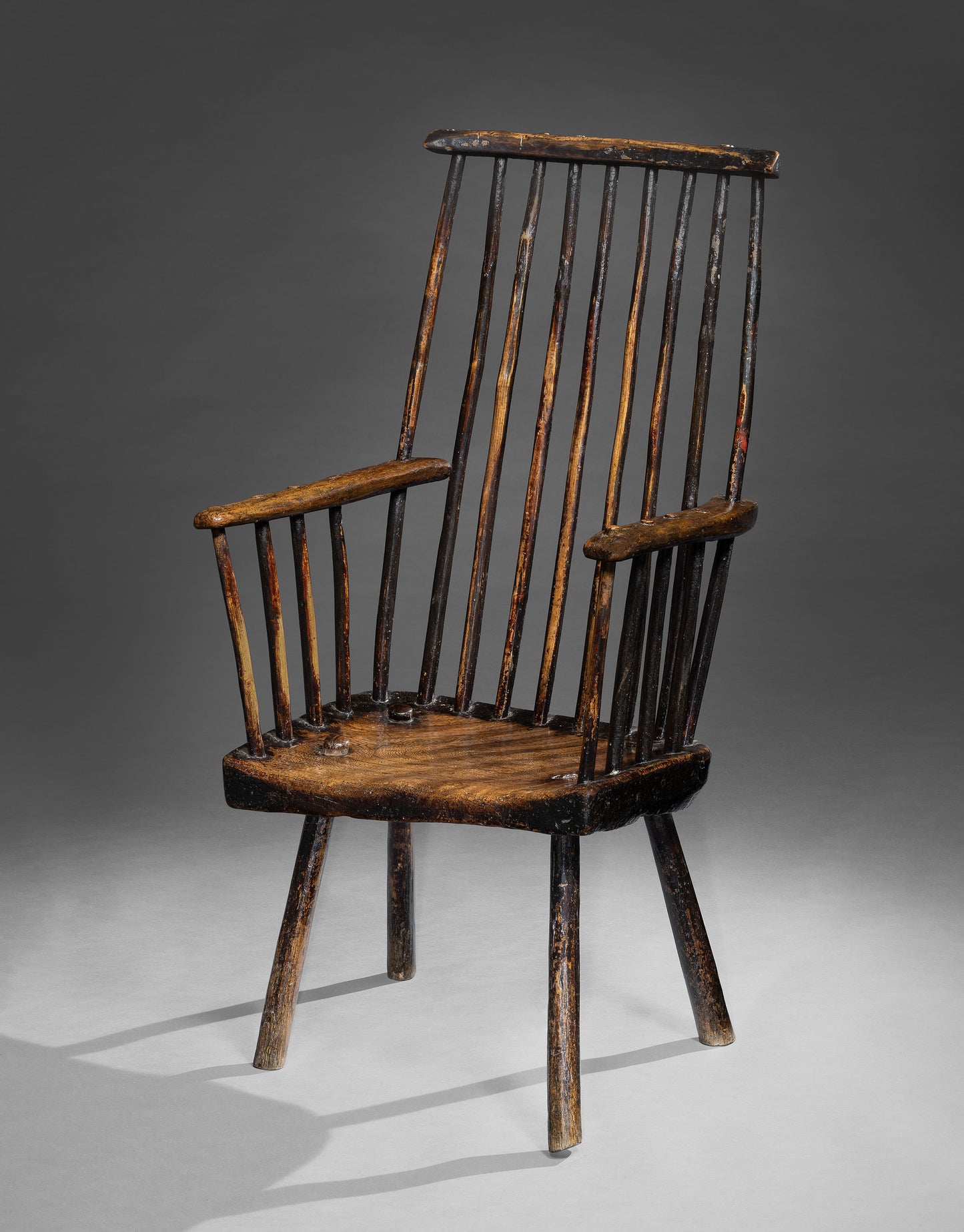 Handsome Primitive Windsor Comb Back Chair