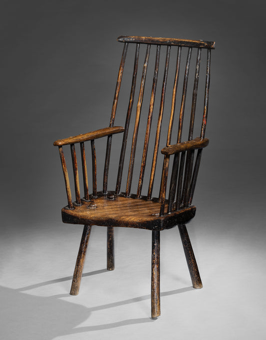 Handsome Primitive Windsor Comb Back Chair