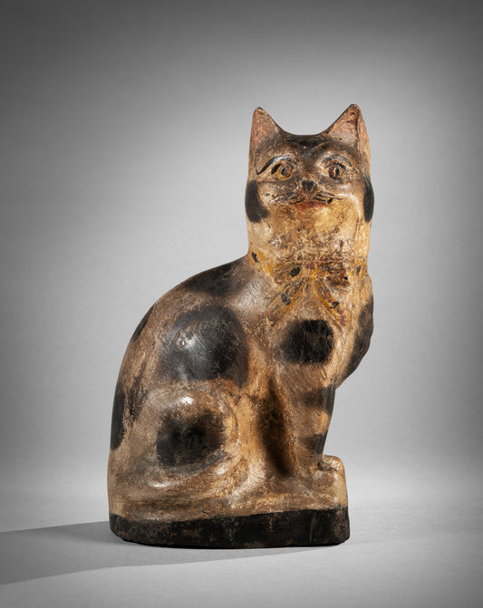 Characterful Seated Chalkware Cat