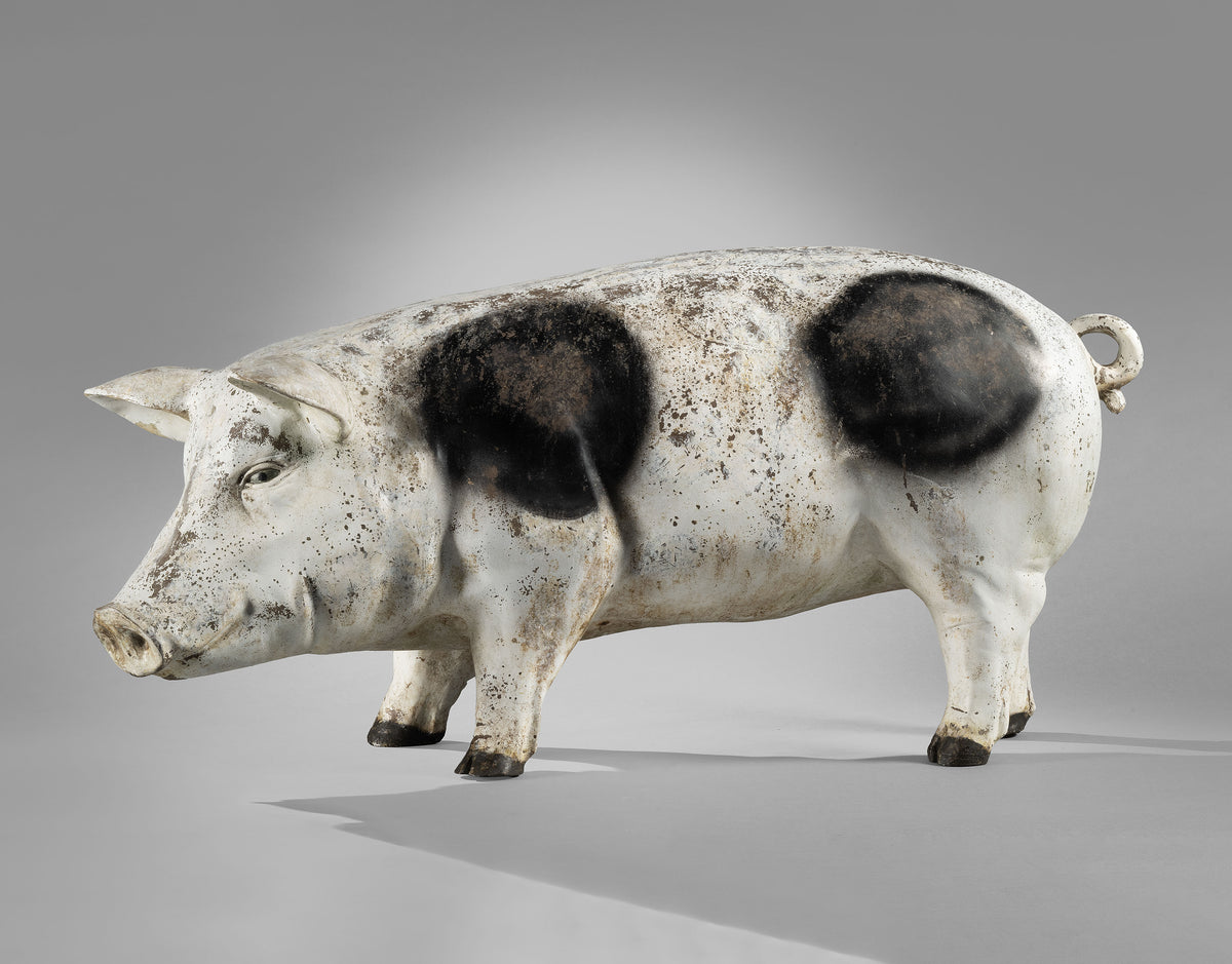 Engaging Vintage Butcher's Trade Sign Pig