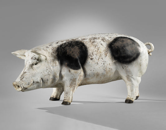 Engaging Vintage Butcher's Trade Sign Pig