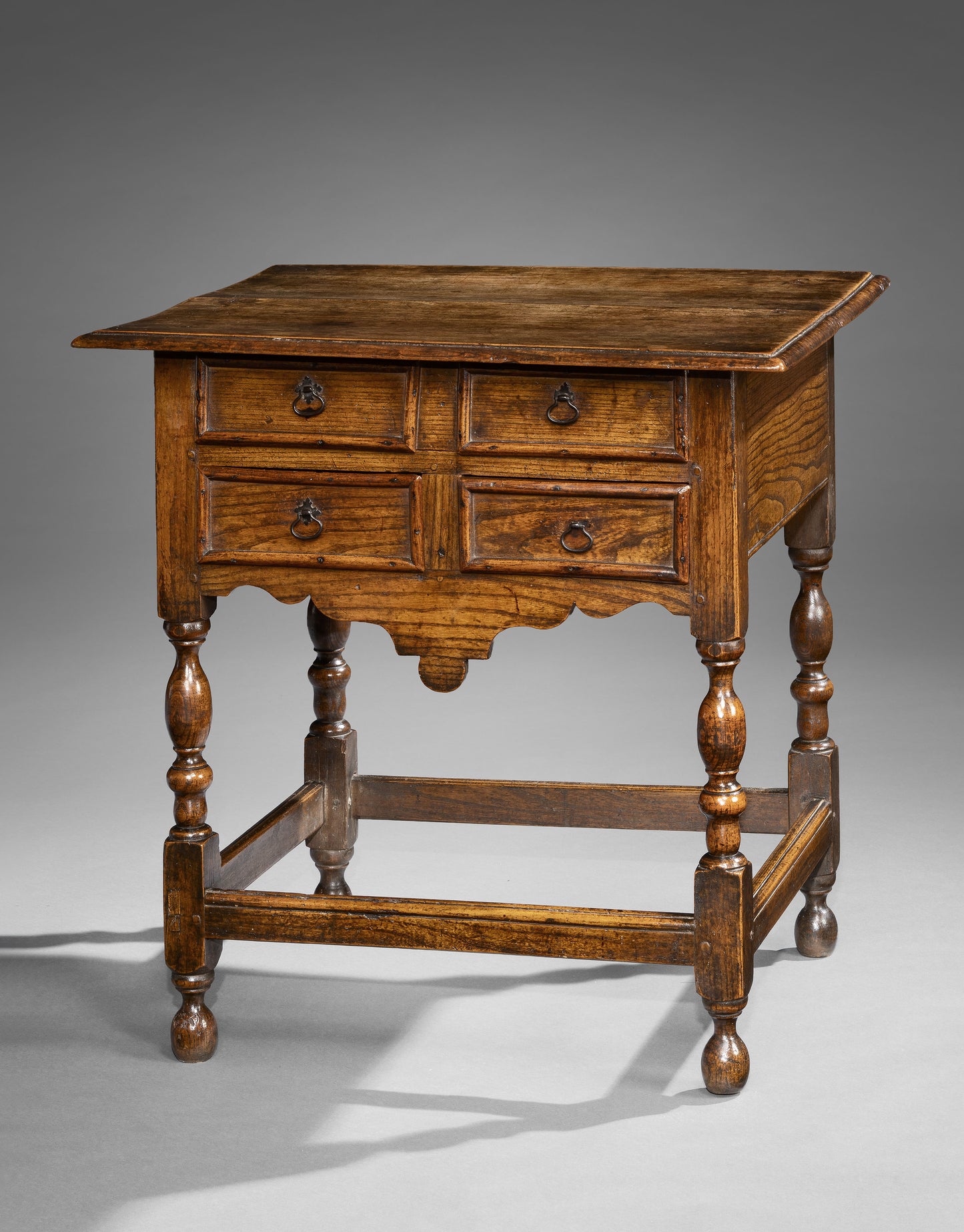Rare William and Mary Period Three Drawer Lowboy
