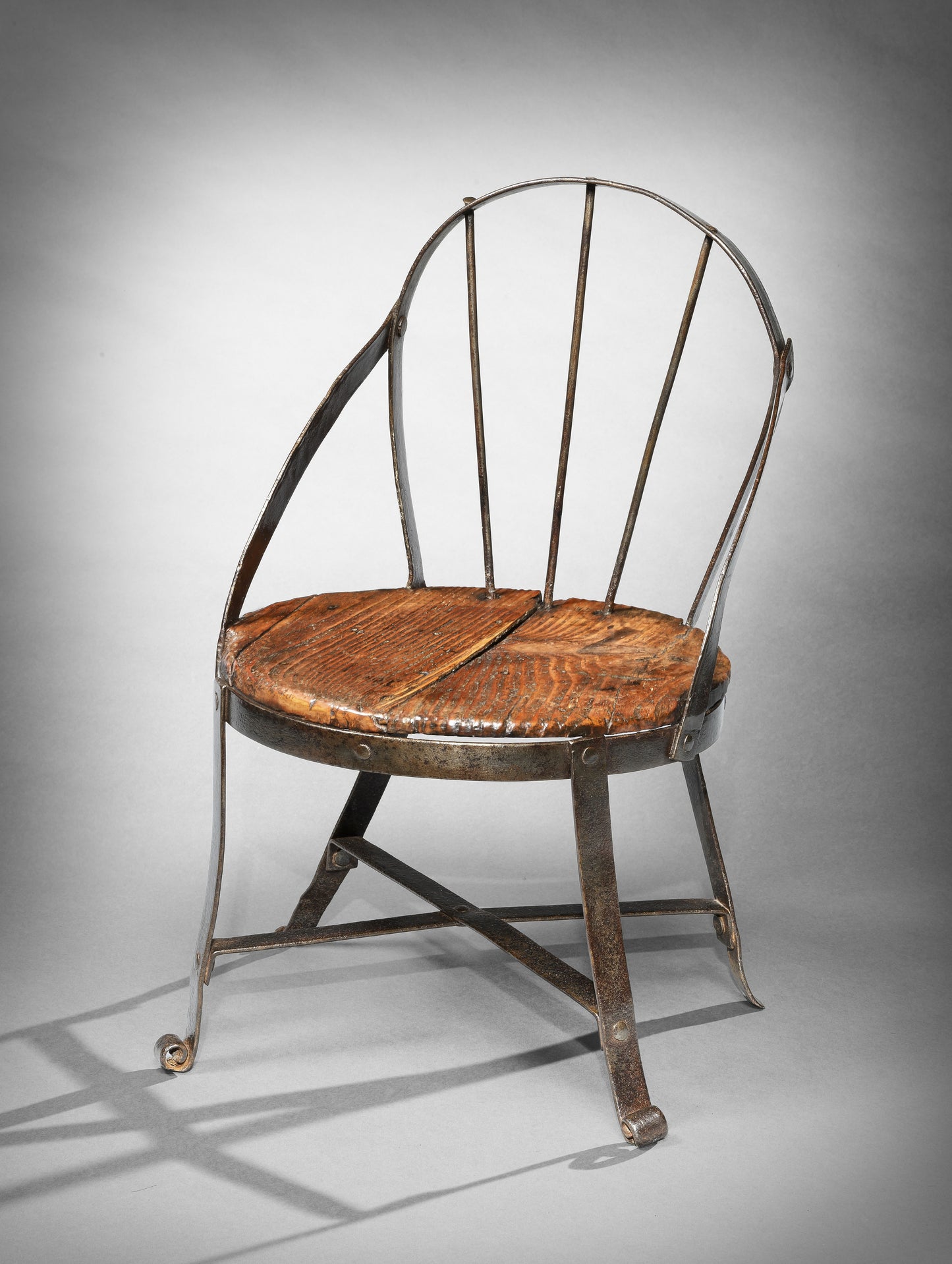 Rare Primitive &nbsp;Metal Framed Child's Chair