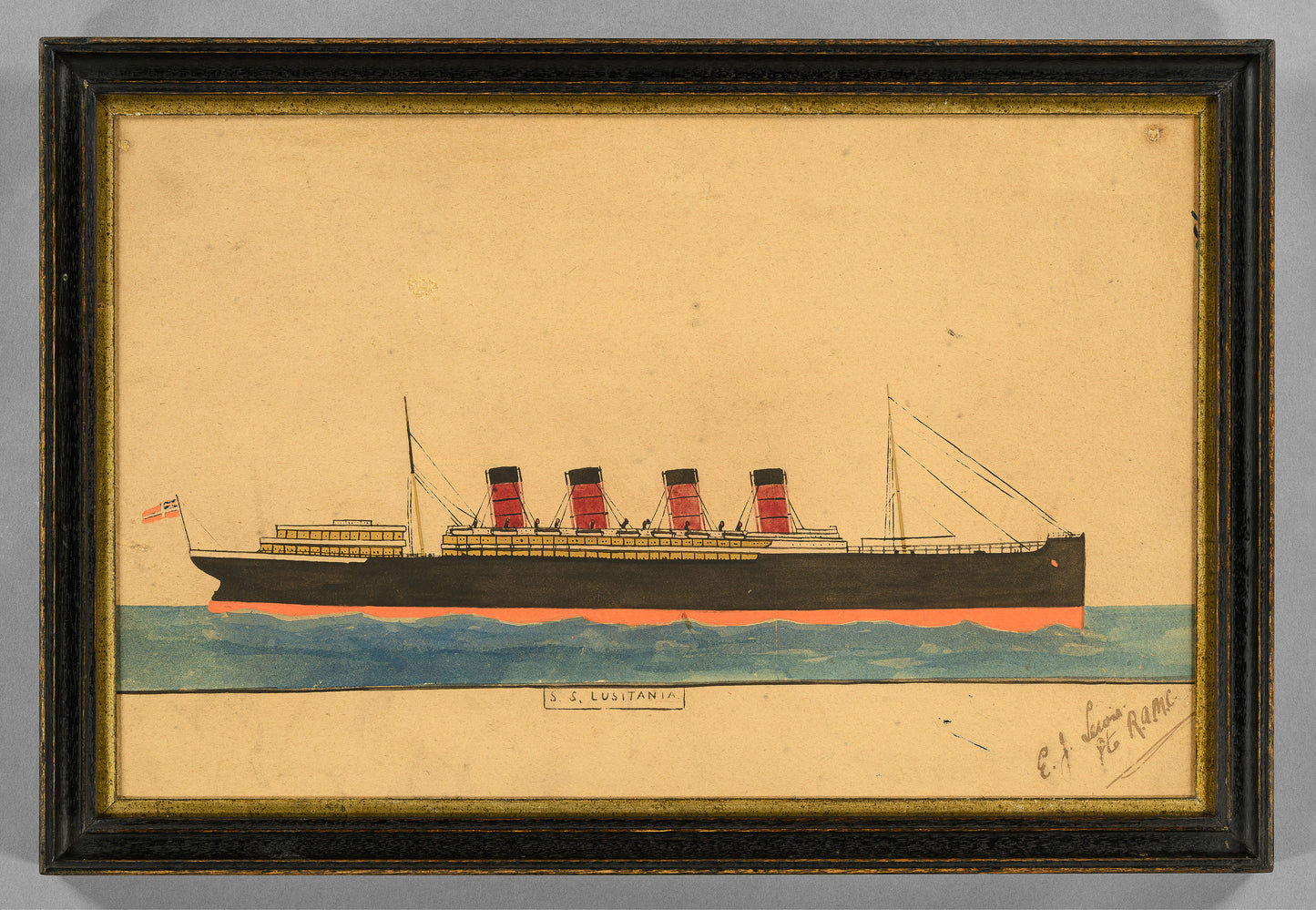 A Pair of Naive Pierhead Ship Portraits