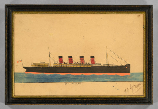A Pair of Naive Pierhead Ship Portraits