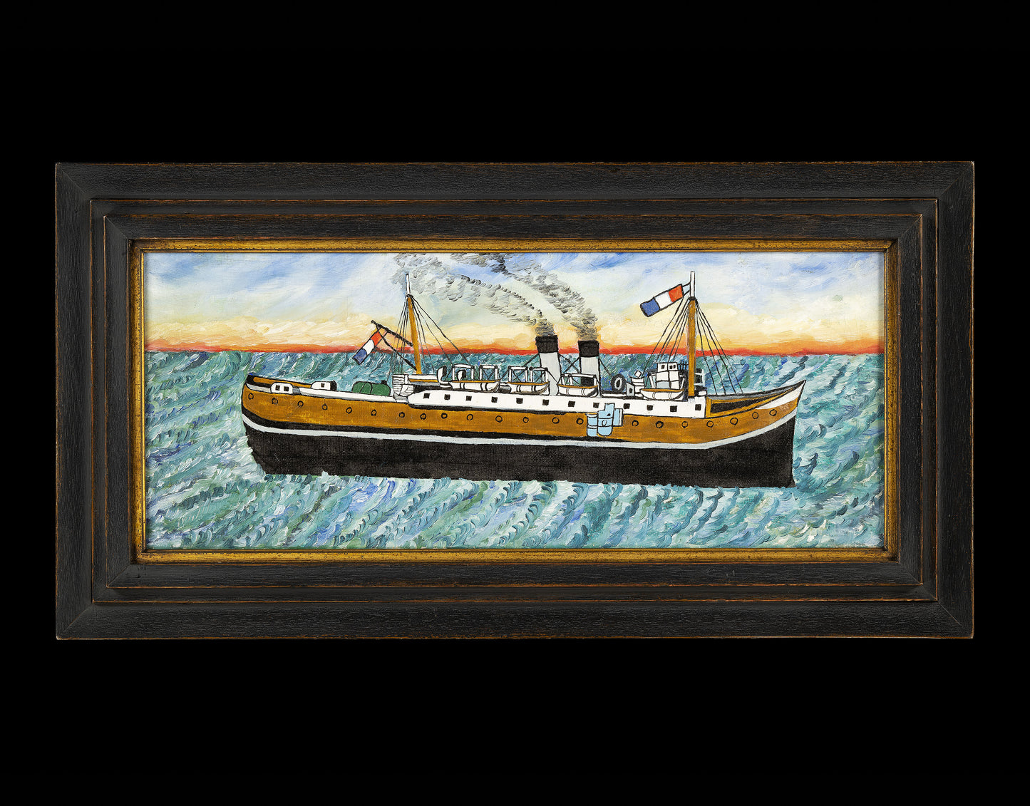 French Naive School Ship Portrait
