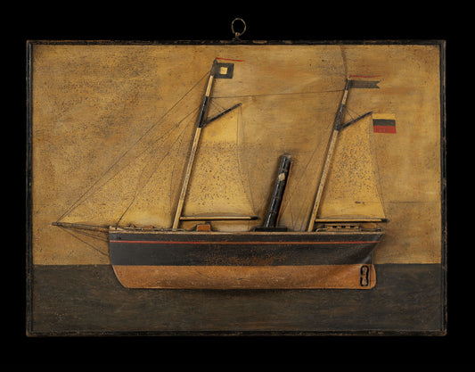 An Unusual Folk Art Half Block Marine Diorama