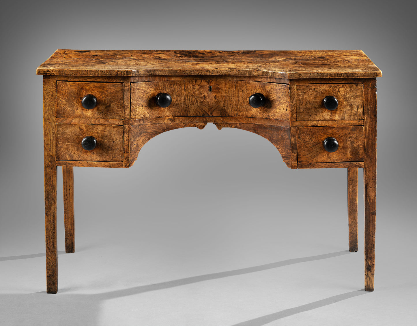 Unusual Concave Fronted Vernacular Side table