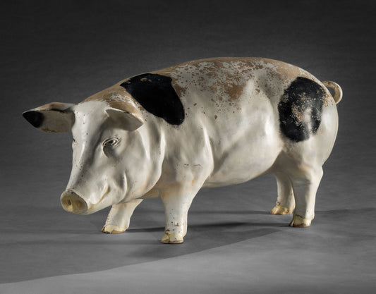 Engaging Vintage Butcher's Trade Sign Pig