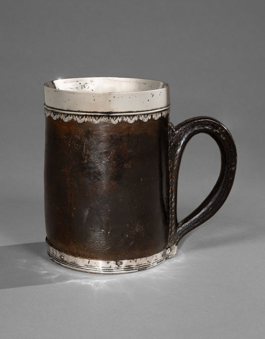 Fine Quality Early Georgian Ale Tankard or "Blackjack"