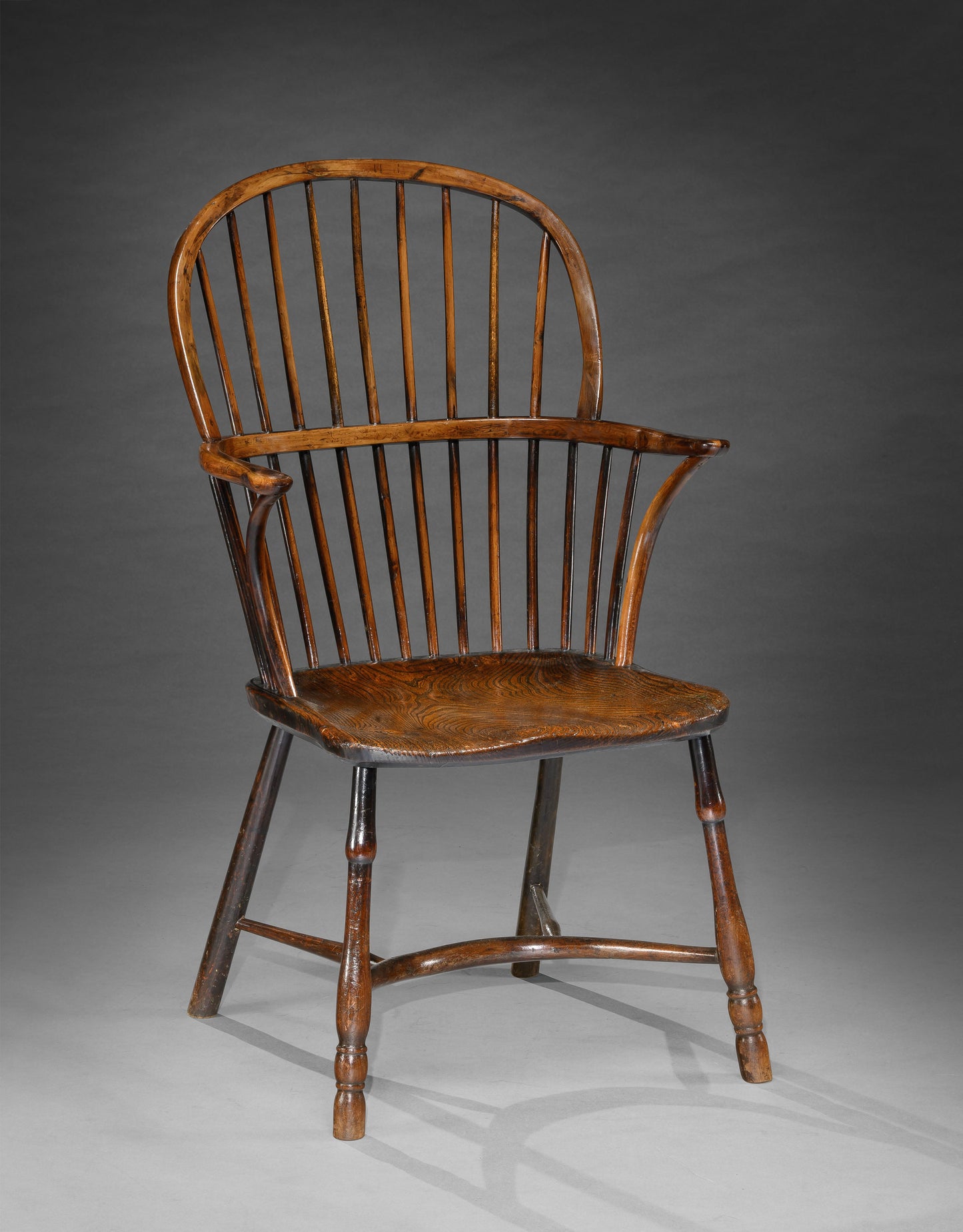 Elegant Georgian Vernacular Double Bow Windsor Armchair