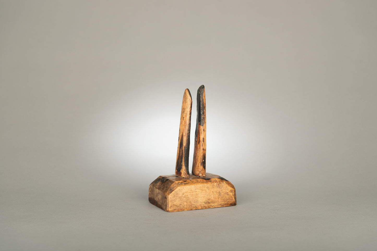 Rare Primitive Wooden Candleholder