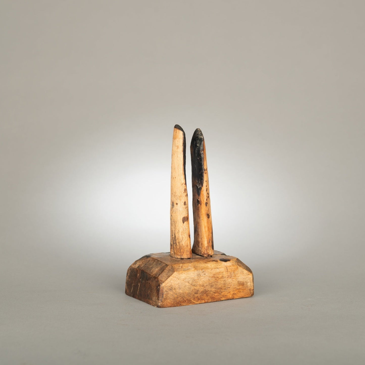 Rare Primitive Wooden Candleholder