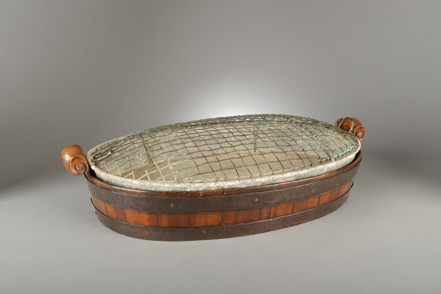 Unusual Provincial Georgian Oval Coopered Tray
