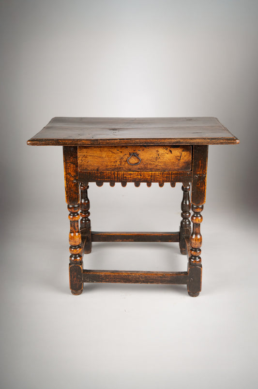 Notable Diminutive William and Mary Baluster Leg Side Table