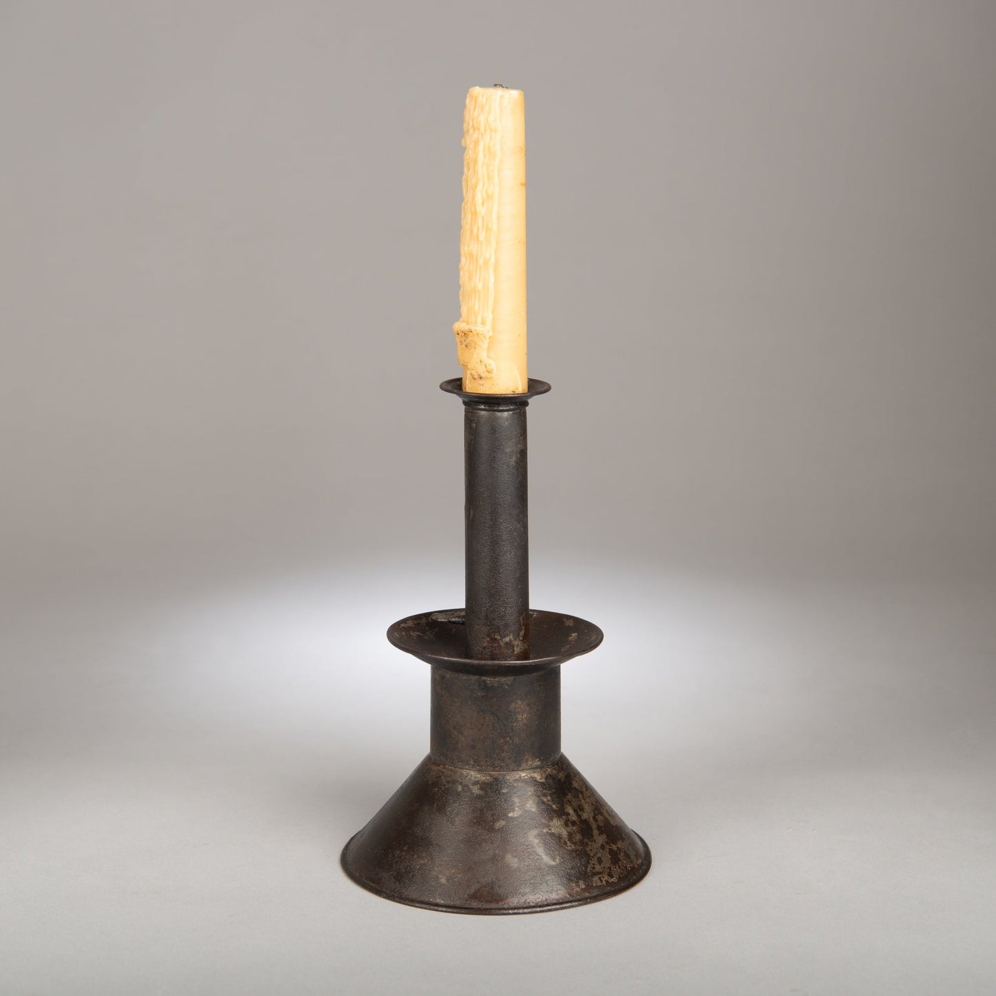 Handsome Primitive Tinware Candlestick