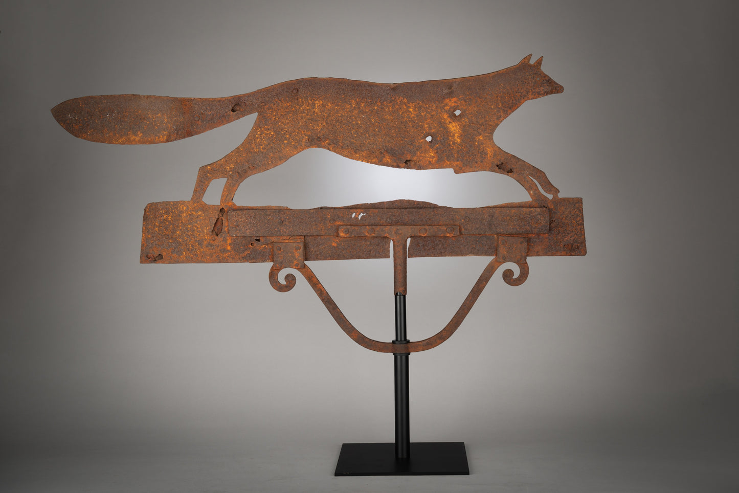 Rare Early Folk Art Silhouette Fox Weathervane