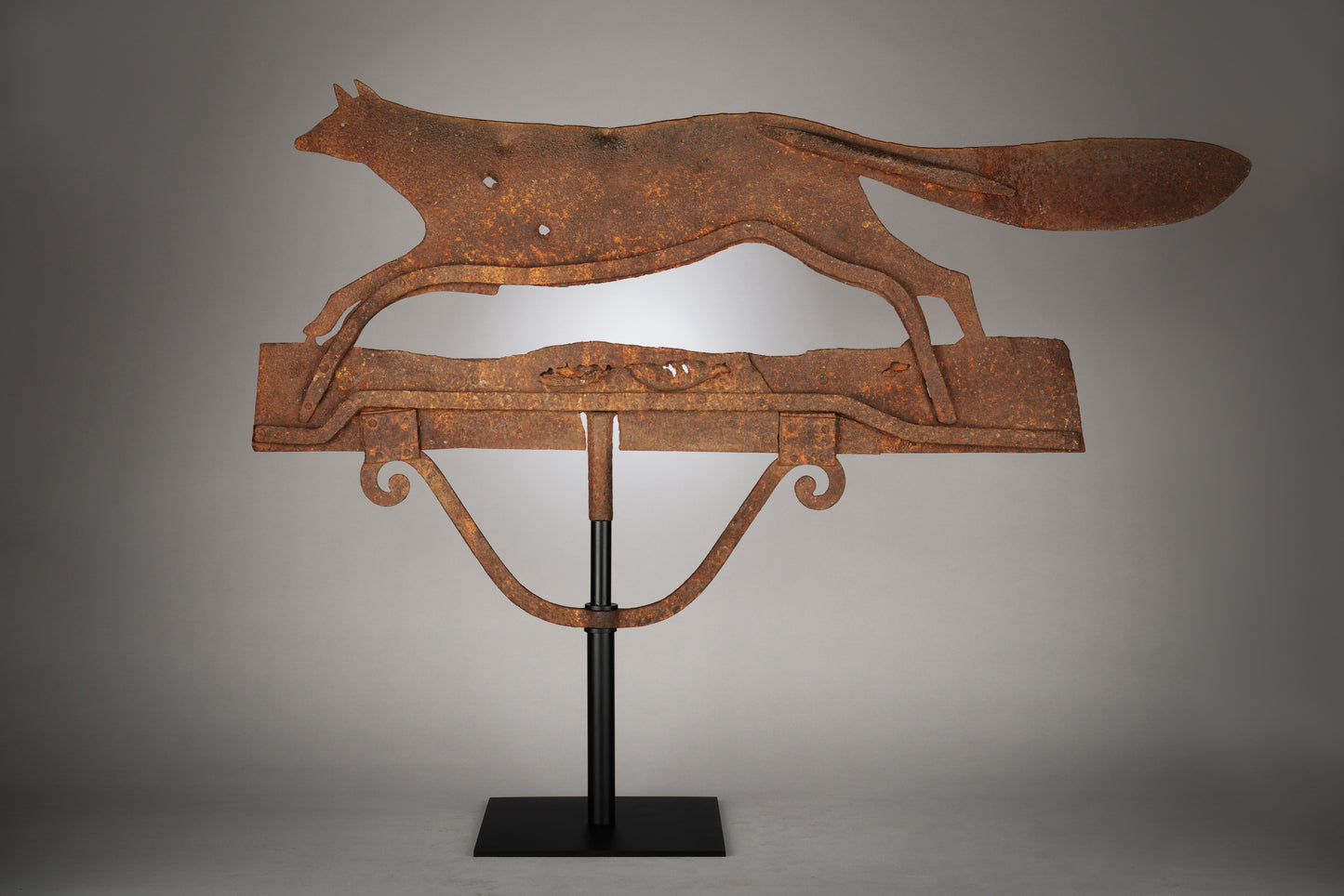 Rare Early Folk Art Silhouette Fox Weathervane