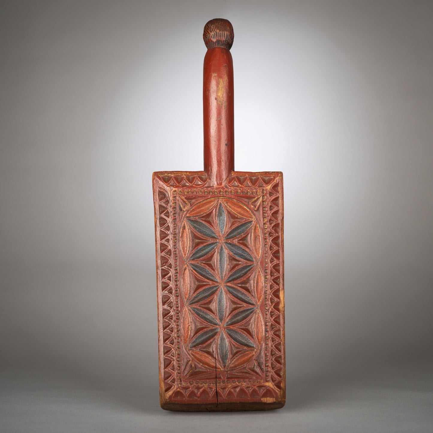 Interesting & Geometrically Chip Carved Washing Bat