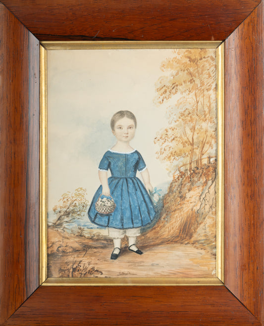 Sensitive English Naive School Child Portrait